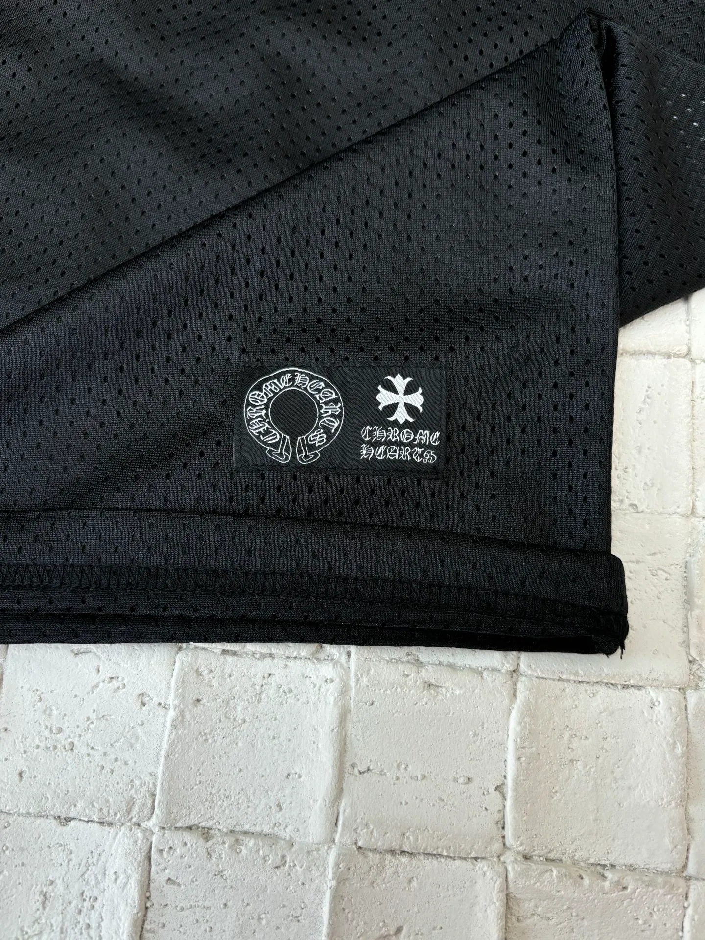 🅿️330 Chrome Heart*/Ch Chrome Heart 25SS mesh glitter ice hockey jersey short-sleeved. The fabric is made of high-density 100D bird's eye cloth. Double-sided mesh positioning is very time-consuming. The cost of labor loss is very high. Single-layer thin see-through bottom junk is not available on the market. Same style for men and women. OS version Size: S/M/L